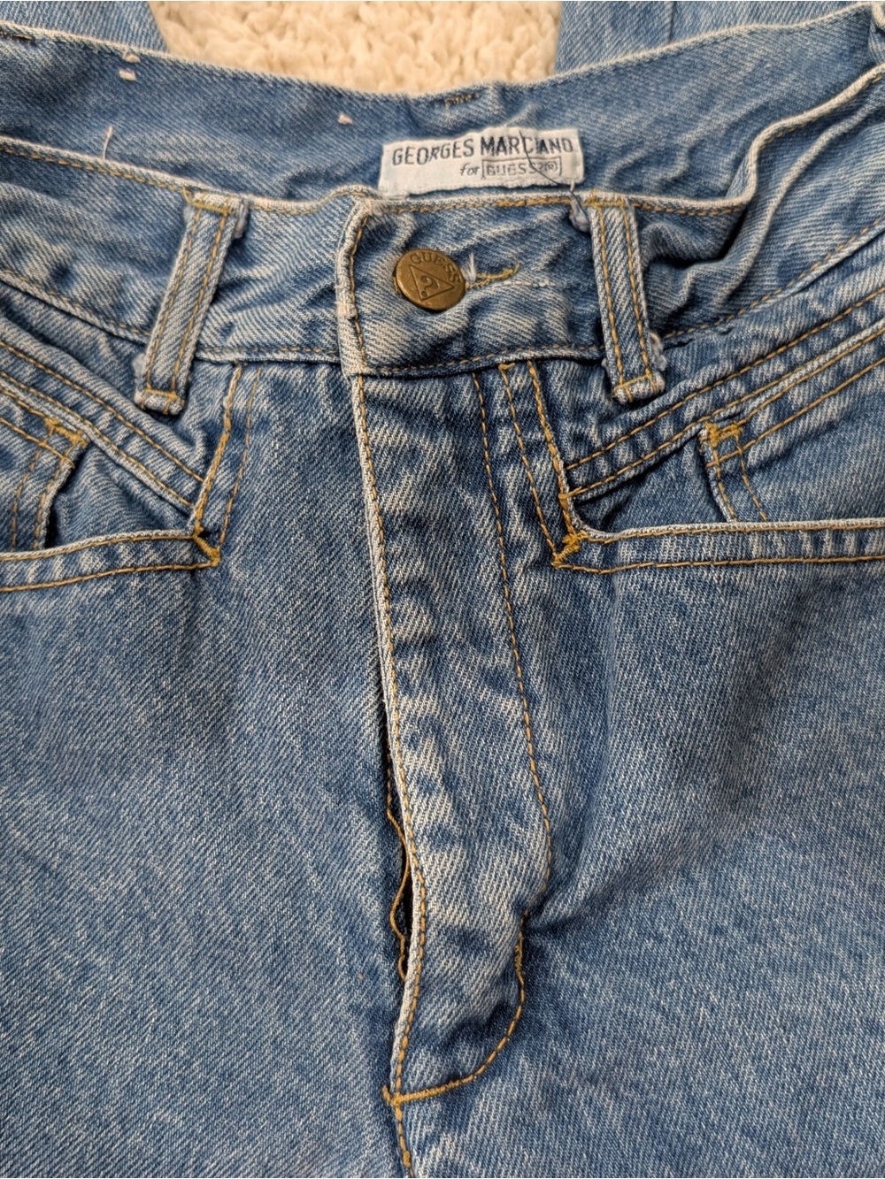 Vintage 1980s Guess Western Yoke Jeans in Light Blue Denim